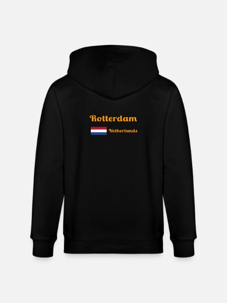 Rotterdam Netherlands- Stylish prints - Stanley/Stella CULTIVATOR Unisex Organic Hooded Jacket - black