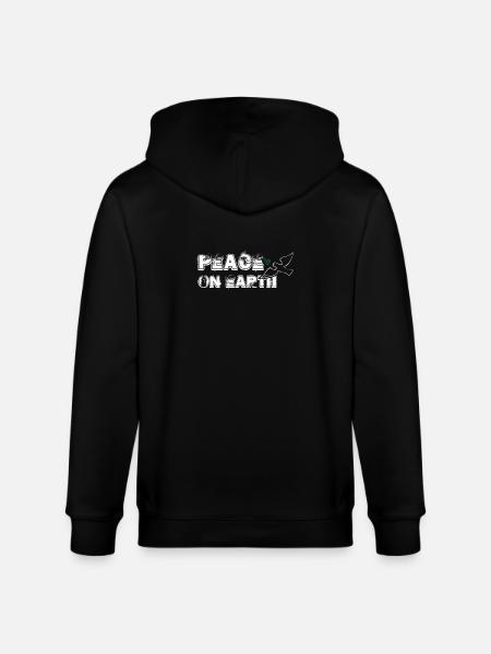 Peace on Earth | with Bird - Stanley/Stella Unisex Bio-Kapuzenjacke CULTIVATOR - Schwarz