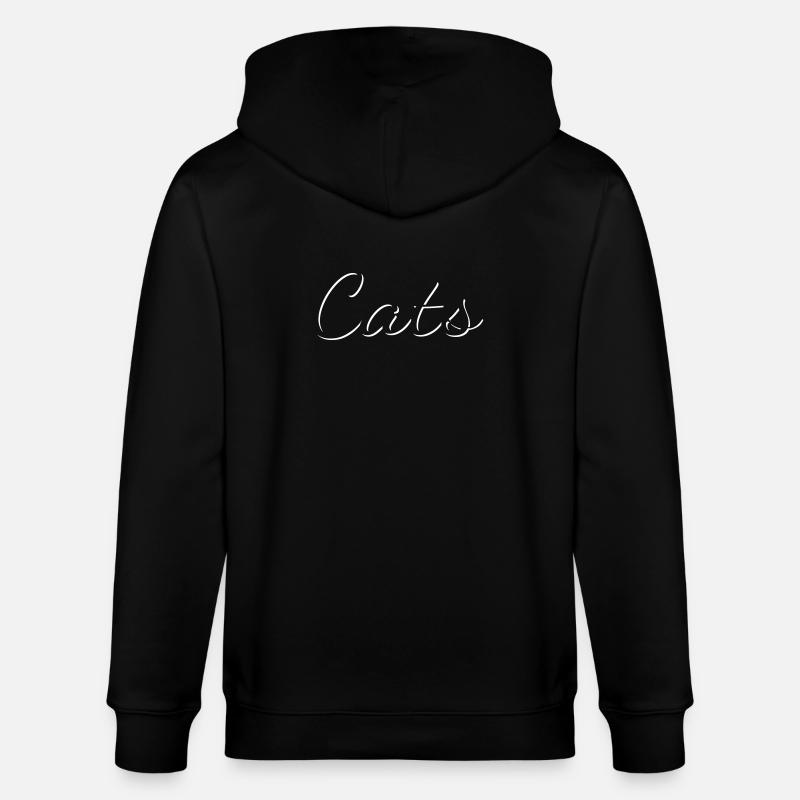 Cat's lettering only shadows - Stanley/Stella CULTIVATOR  Unisex Organic Hooded Jacket - black
