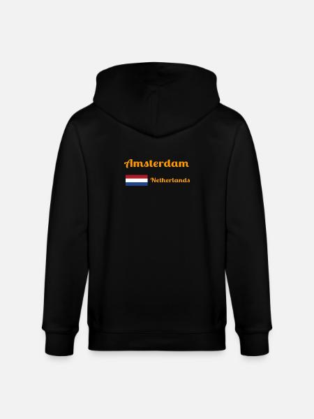 Amsterdam, Pays-Bas - Imprimés élégants - Veste à capuche bio CULTIVATOR Stanley/Stella Unisexe - noir