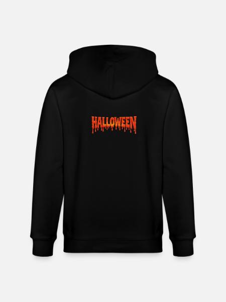 Dripping Halloween Font in Blood Orange - Stanley/Stella CULTIVATOR  Unisex Organic Hooded Jacket - black