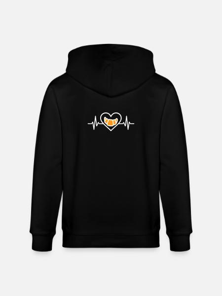 Croissant Coeur Gourmet Breakfast - Stanley/Stella CULTIVATOR  Unisex Organic Hooded Jacket - black