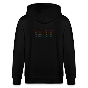 Mein Name ist Patrick - Stanley/Stella Unisex Bio-Kapuzenjacke CULTIVATOR  - Schwarz - Hinten - Anna (173cm)