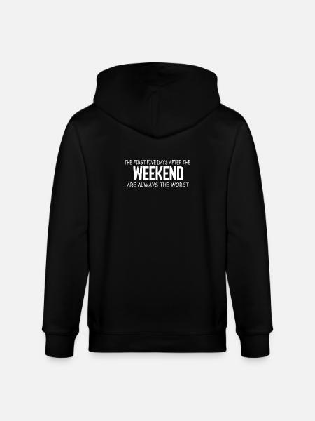 Weekend Blues: The First Five Weekdays - Stanley/Stella CULTIVATOR Unisex Organic Hooded Jacket - black