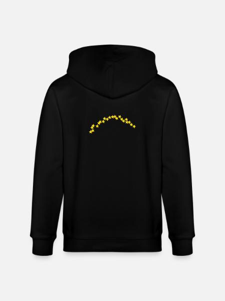 Stararc semicircle small 3D stars - Stanley/Stella CULTIVATOR Unisex Organic Hooded Jacket - black
