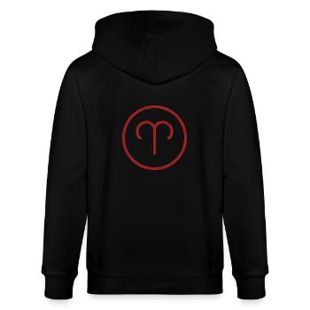 Sternzeichen Widder - Stanley/Stella Unisex Bio-Kapuzenjacke CULTIVATOR  - Schwarz - Hinten - Anna (173cm)