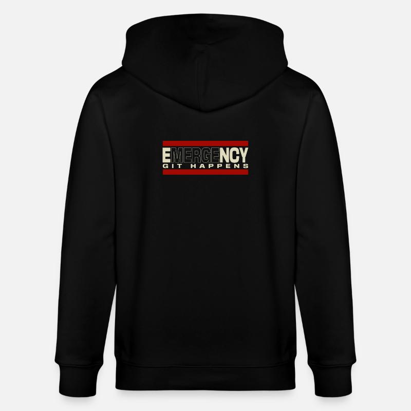 Nerd geek emergency git happens - Stanley/Stella Unisex Bio-Kapuzenjacke CULTIVATOR  - Schwarz