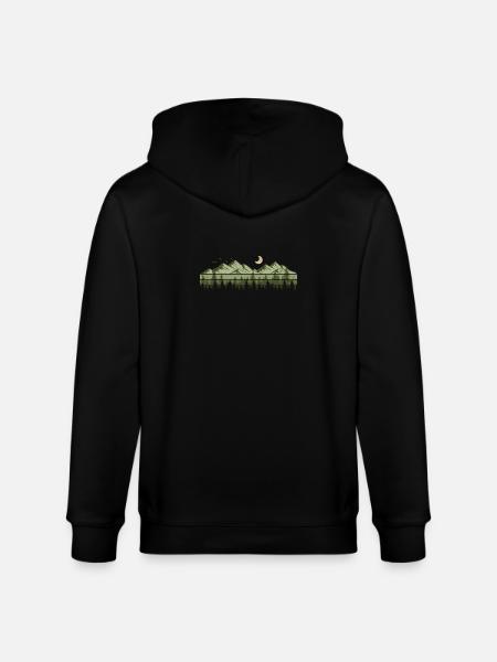 Mountains Forest Nature Trees Outdoor Nature Lovers - Stanley/Stella CULTIVATOR  Unisex Organic Hooded Jacket - black
