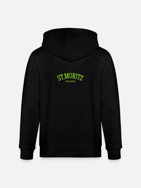 St. Moritz - Suisse - Switzerland - Swiss - Stanley/Stella CULTIVATOR Unisex Organic Hooded Jacket - black