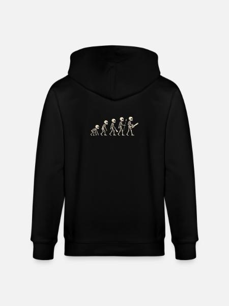 Skeleton Evolution - Funny Halloween Gift - Stanley/Stella CULTIVATOR Unisex Organic Hooded Jacket - black