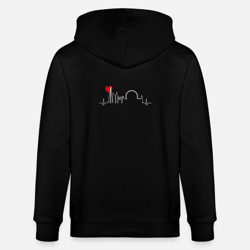 Battement de cœur urbain Skyline - Veste à capuche bio CULTIVATOR Stanley/Stella Unisexe - noir