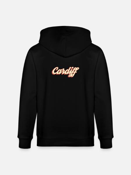 Cardiff Retro Script Logo - Stanley/Stella Unisex Bio-Kapuzenjacke CULTIVATOR - Schwarz