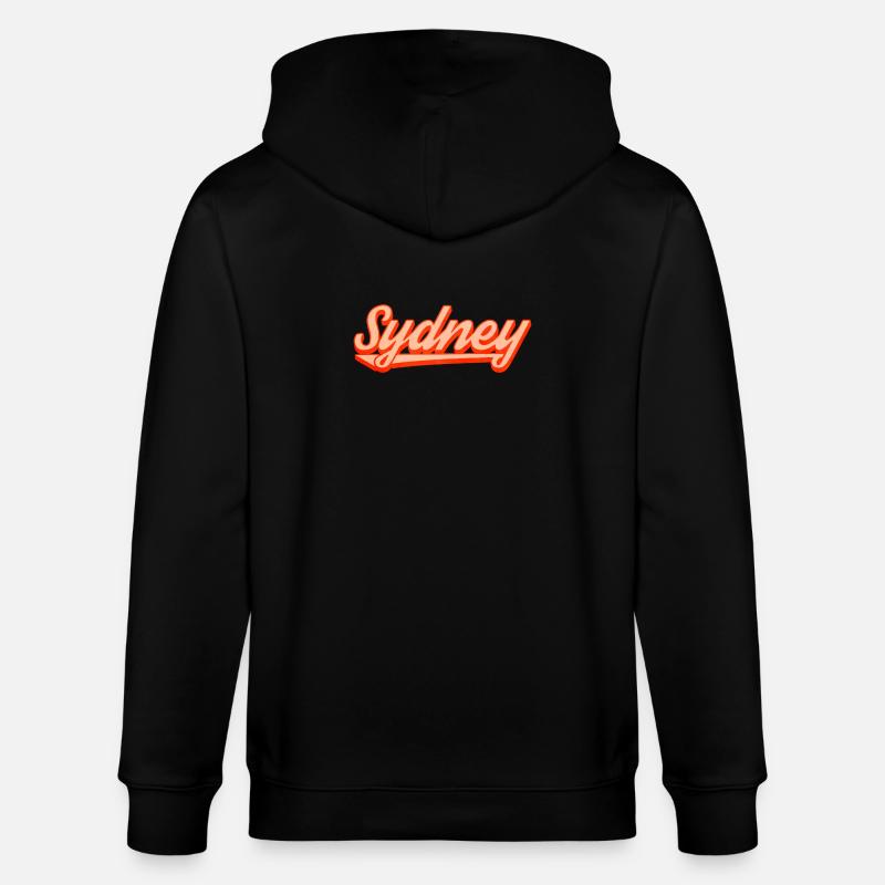 Sydney Retro Script Logo - Stanley/Stella Unisex Bio-Kapuzenjacke CULTIVATOR  - Schwarz