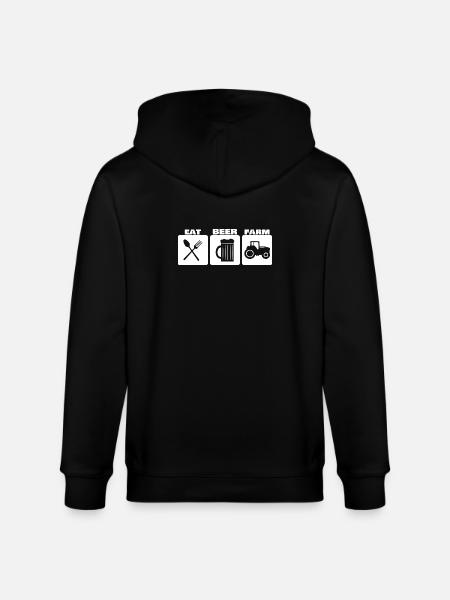 EAT, DRINK, FARM ... farmer basic needs - Stanley/Stella CULTIVATOR  Unisex Organic Hooded Jacket - black