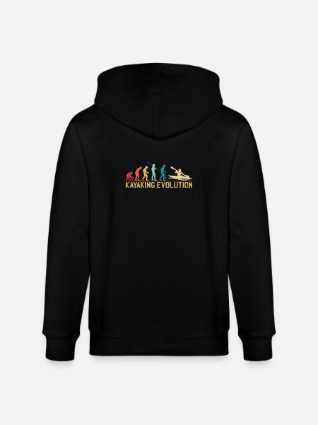 Kayaking Evolution Illustration - Stanley/Stella CULTIVATOR Unisex Organic Hooded Jacket - black