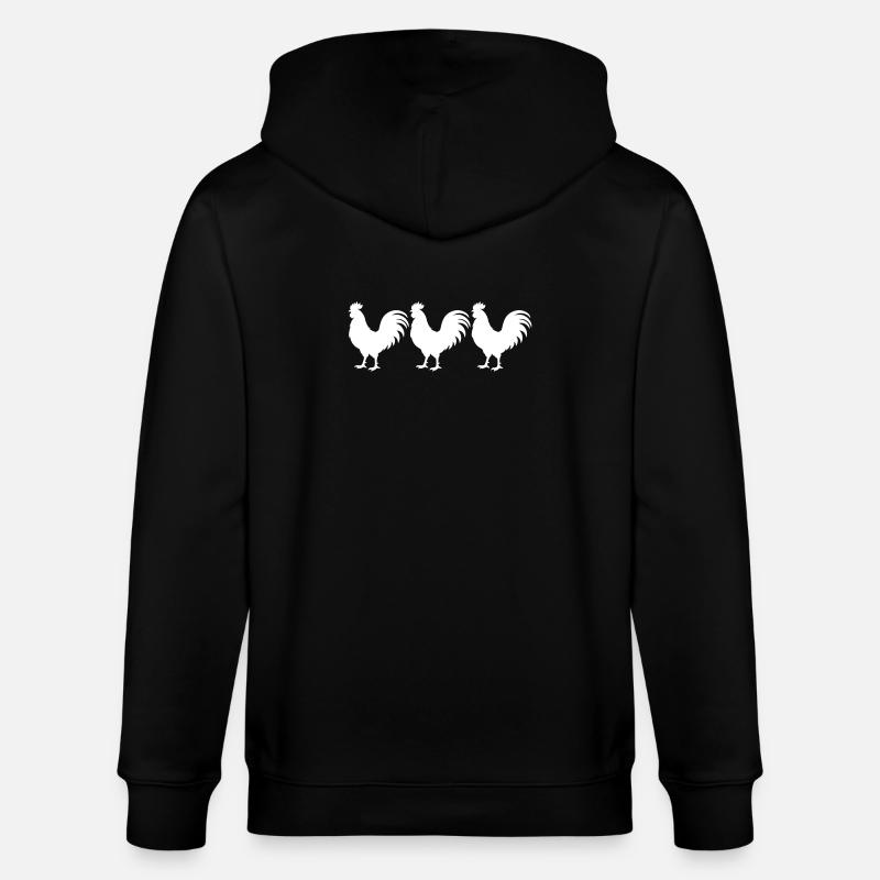 Hahn Silhouette - Stanley/Stella Unisex Bio-Kapuzenjacke CULTIVATOR  - Schwarz