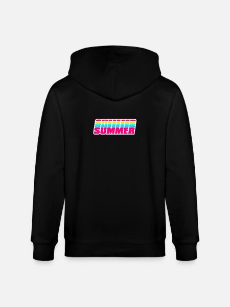 Retro Summer | 80s Style Rainbow - Stanley/Stella CULTIVATOR Unisex Organic Hooded Jacket - black