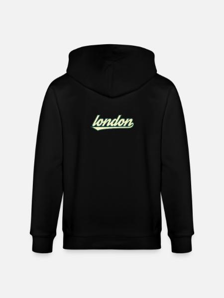 London Retro Lettering T-paita. - Stanley/Stella CULTIVATOR unisex vetoketjullinen luomuhuppari - musta