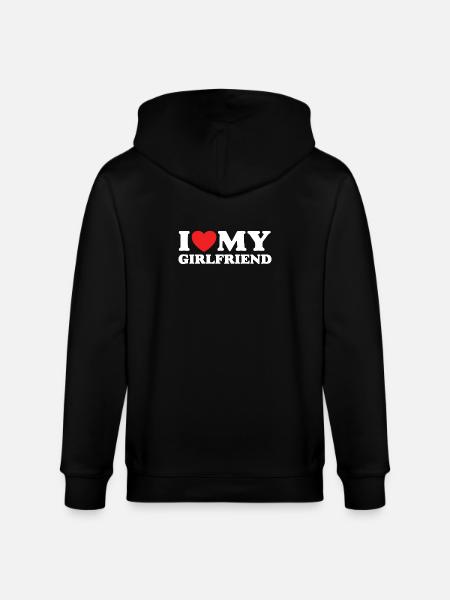 I Love My Girlfriend - Stanley/Stella CULTIVATOR  Unisex Organic Hooded Jacket - black