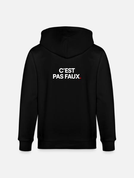 C’EST PAS FAUX | Expression humour minimal - Veste à capuche bio CULTIVATOR Stanley/Stella Unisexe - noir