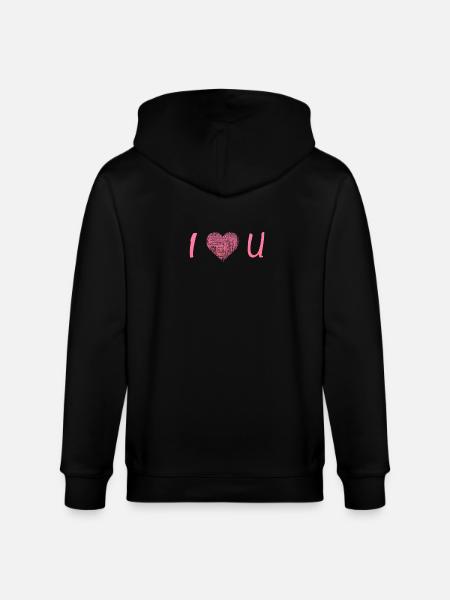 i LOVE YOU - Stanley/Stella CULTIVATOR Unisex Organic Hooded Jacket - black