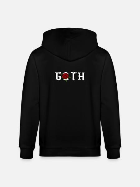Gothic, Gothic-Thema mit roter Rose - Stanley/Stella Unisex Bio-Kapuzenjacke CULTIVATOR  - Schwarz