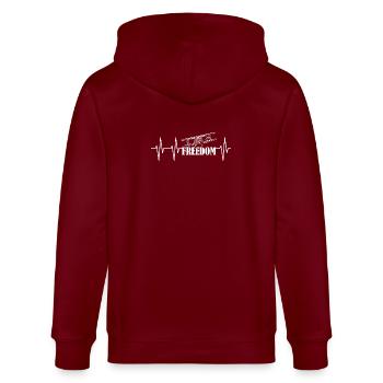 Impulsion Avion Sans Liberté Symbole Icône de vol - Veste à capuche bio CULTIVATOR Stanley/Stella Unisexe - bordeaux - Dos - Anna (173cm)