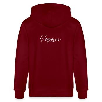 Lettrage végétalien Écriture manuscrite - Veste à capuche bio CULTIVATOR Stanley/Stella Unisexe - bordeaux - Dos - Anna (173cm)