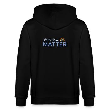 Little Steps Matter Regenbogen blau - Stanley/Stella Unisex Bio-Kapuzenjacke CULTIVATOR  - Schwarz - Hinten - Anna (173cm)