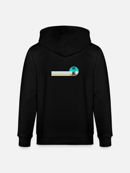 Beach skyline - Stanley/Stella CULTIVATOR  Unisex Organic Hooded Jacket - black