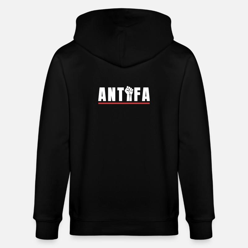 Antifa Protestfaust Antifaschistisches Statement - Stanley/Stella Unisex Bio-Kapuzenjacke CULTIVATOR - Schwarz
