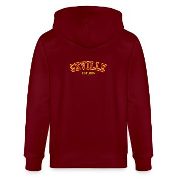 Séville Est.1975 - Veste à capuche bio CULTIVATOR Stanley/Stella Unisexe - bordeaux - Dos - Anna (173cm)