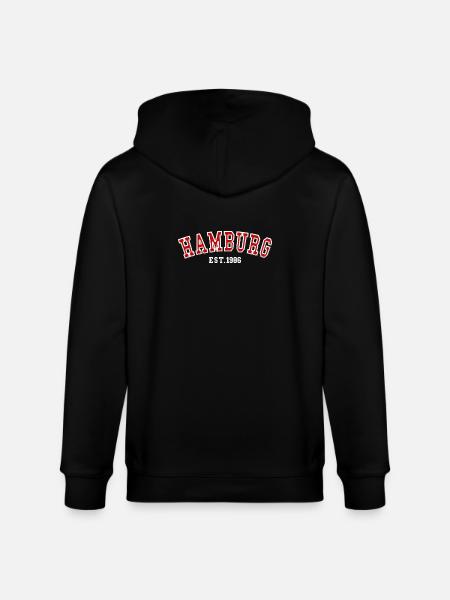 Hamburg Est. 1986 - Stanley/Stella CULTIVATOR  Unisex Organic Hooded Jacket - black