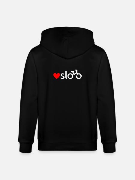 Oslo bicycle love sticker (white) - Stanley/Stella CULTIVATOR  Unisex Organic Hooded Jacket - black