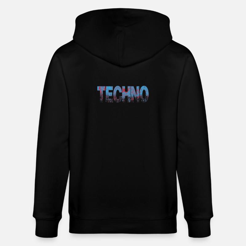 Techno Distressed Text Art - Stanley/Stella Unisex Bio-Kapuzenjacke CULTIVATOR  - Schwarz