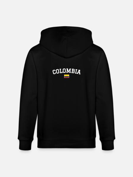 Colombia Flag Design White - Stanley/Stella CULTIVATOR  Unisex Organic Hooded Jacket - black