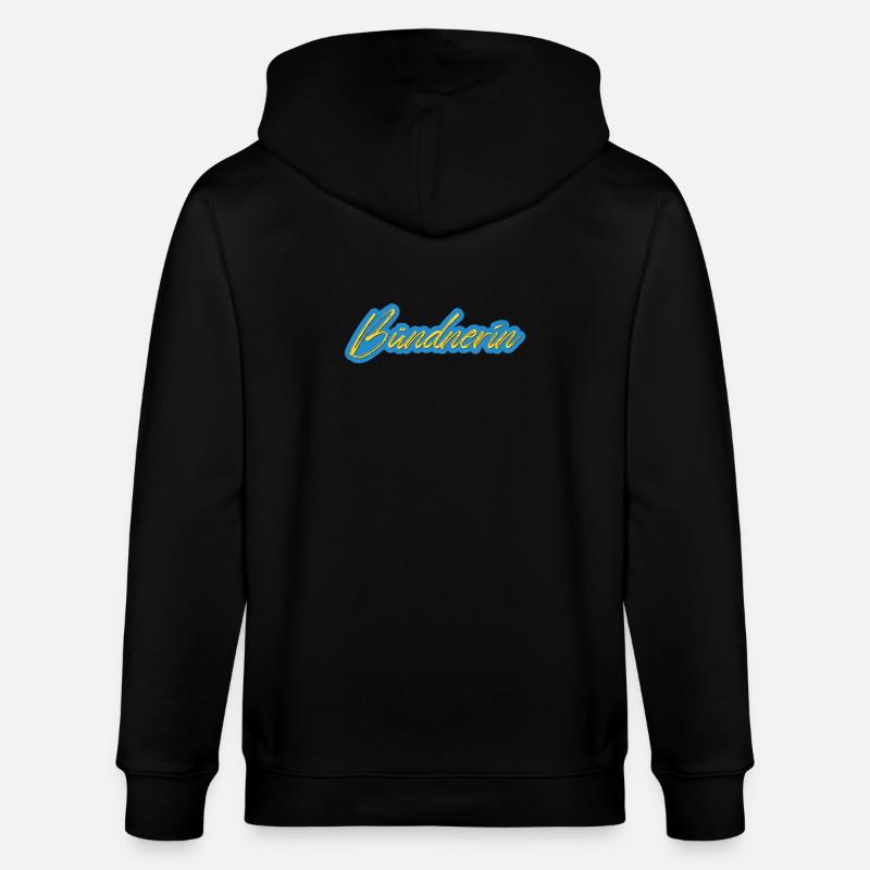 Bündnerin Neon Script - Stanley/Stella Unisex Bio-Kapuzenjacke CULTIVATOR  - Schwarz