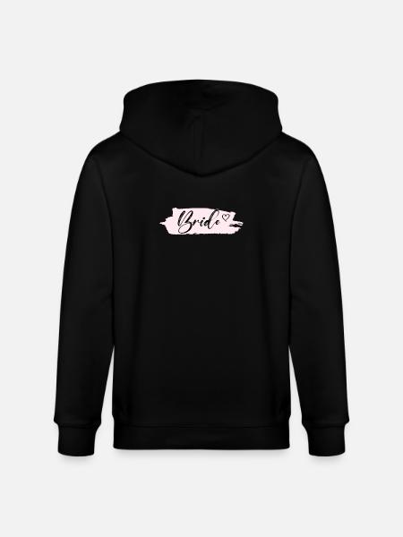 Bride -Team Bride-Heart! Customizable - Stanley/Stella CULTIVATOR Unisex Organic Hooded Jacket - black