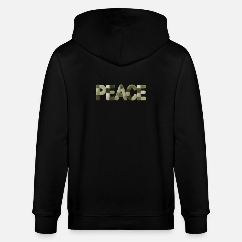 Modern Patchwork Peace Style Sticker - Stanley/Stella Unisex Bio-Kapuzenjacke CULTIVATOR  - Schwarz
