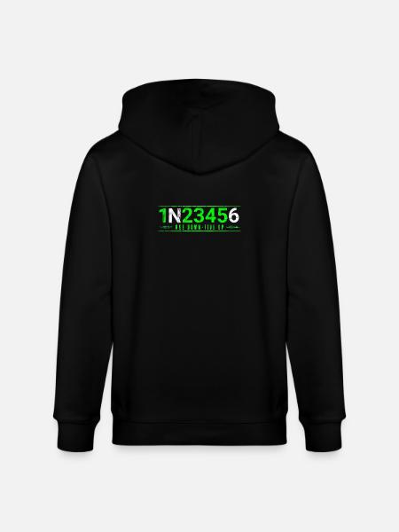 1N23456 Neon Number Game - Stanley/Stella CULTIVATOR  Unisex Organic Hooded Jacket - black