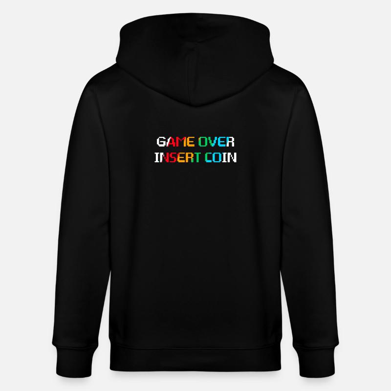 Game Over Insert Coin (foncé) - Veste à capuche bio CULTIVATOR Stanley/Stella Unisexe - noir