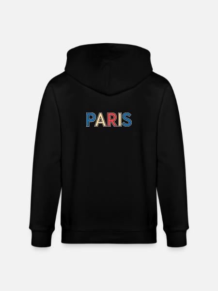 Pariser Farbblocktypografie - Stanley/Stella Unisex Bio-Kapuzenjacke CULTIVATOR - Schwarz