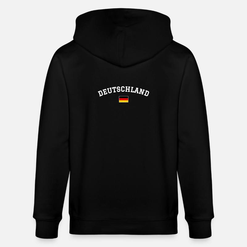 Germany Flag Minimum - Stanley/Stella CULTIVATOR  Unisex Organic Hooded Jacket - black