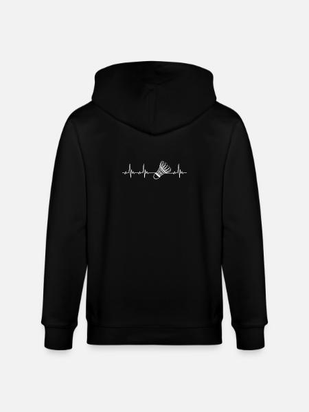 Badminton heartbeat - Stanley/Stella CULTIVATOR  Unisex Organic Hooded Jacket - black