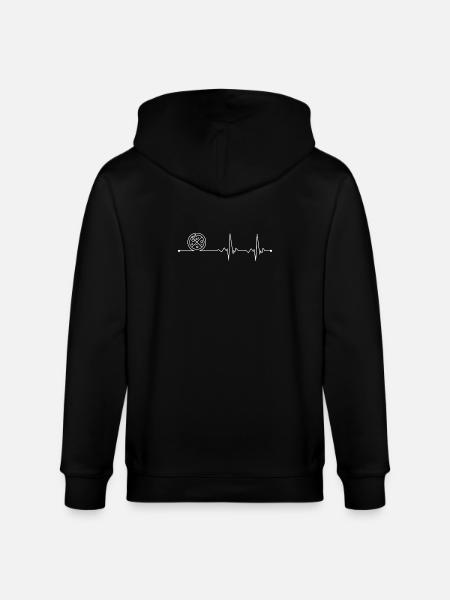 Pulse Ring Line Art - Stanley/Stella CULTIVATOR  Unisex Organic Hooded Jacket - black