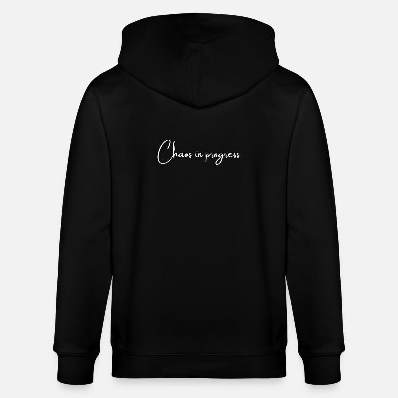 Chaos in progress | Greysoul Thoughts - Stanley/Stella CULTIVATOR  Unisex Organic Hooded Jacket - black