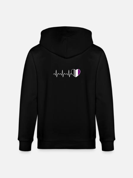 Ace Pride Heartbeat Asexual - Stanley/Stella CULTIVATOR Unisex Organic Hooded Jacket - black
