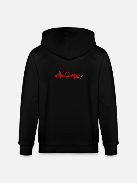 Cardio-Herzfrequenz, Biene mit Stachel oder Pfeil - Stanley/Stella Unisex Bio-Kapuzenjacke CULTIVATOR  - Schwarz