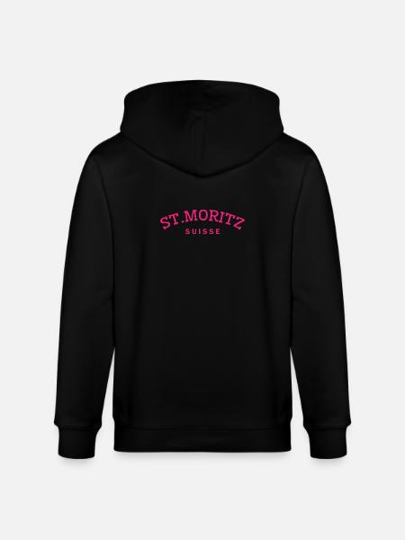 St. Moritz - Suisse - Switzerland - Swiss - Stanley/Stella CULTIVATOR Unisex Organic Hooded Jacket - black