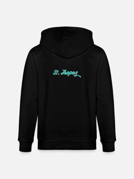 St. Tropez Neon Calligraphy - Stanley/Stella CULTIVATOR  Unisex Organic Hooded Jacket - black